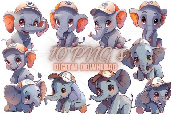 Download Cute Elephant Clipart Sticker, PNG 5S-30 - Cute elephant Collection