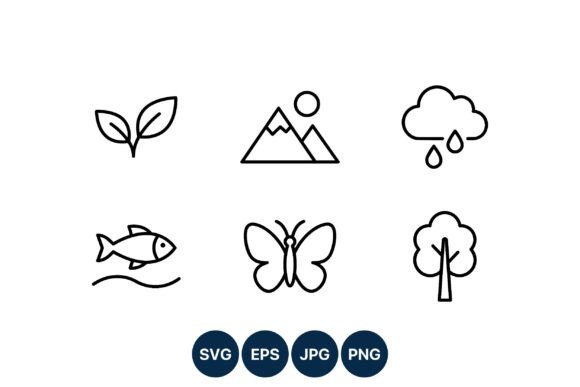 Download Nature Line Icons Black White - Icons Collection