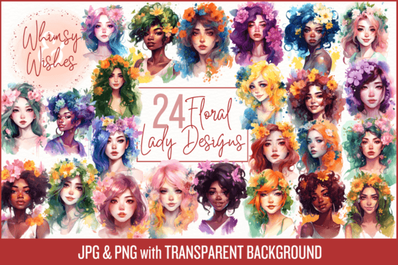 Download Lovely Ladies Floral Watercolor Bundle - Premium Resources