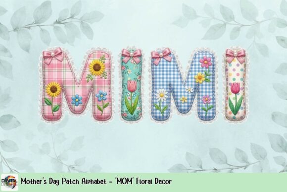 Download Mother's Day Patch Alphabet - 'MOM' Floral Decor - Floral decor Collection