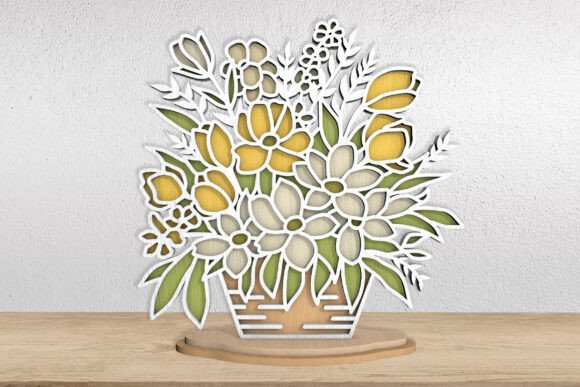 Download Standing Floral Decor Laser Cut File - Floral decor Collection