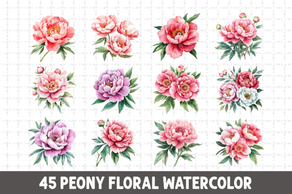 Download Peony Floral Watercolor Clipart Bundle - Premium Resources