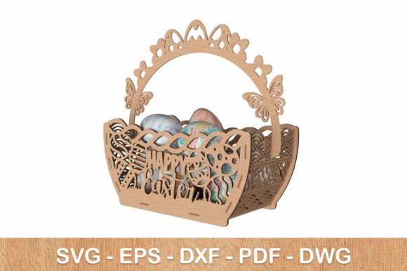 Download Happy Easter Basket Laser Cut SVG - Easter basket Collection