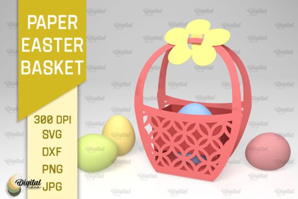 Download 3D Easter Basket Paper Cut. Easter SVG - Easter basket Collection