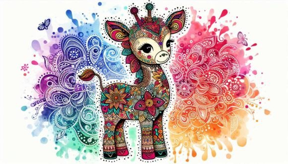 Download Soft Brush Cute Giraffe Art - Premium Bundle