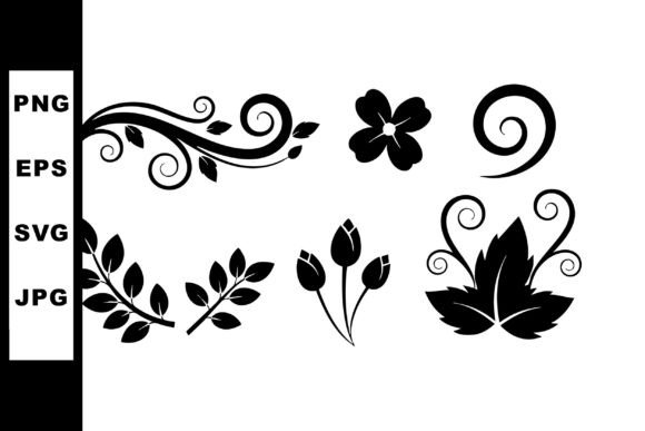 Download Black Floral Decorative Elements Vector - Floral decor Collection