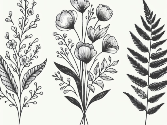 Download Hand Drawn Delicate Floral Bundle - Floral bundle Collection