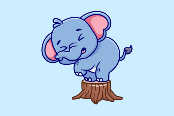 Download Cute Elephant Scare on Tree Cartoon - Cute elephant Collection